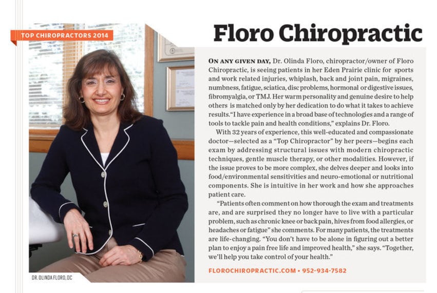 Chiropractor Eden Prairie MN Olinda Floro Top Chiropractors